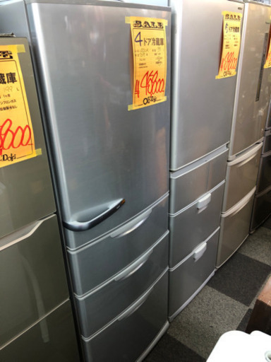 355L 4ドア冷蔵庫　アクア