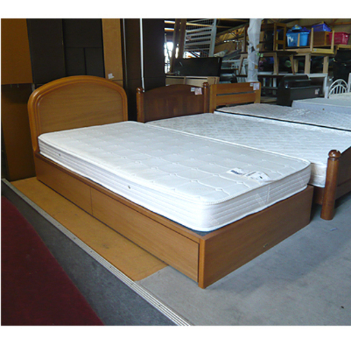 札幌【シングルベッド シモンズ ドルメオ】引出し×2 Simmons Dormeo 高反発ウレタンフォーム イタリア シングルベット 本郷通店