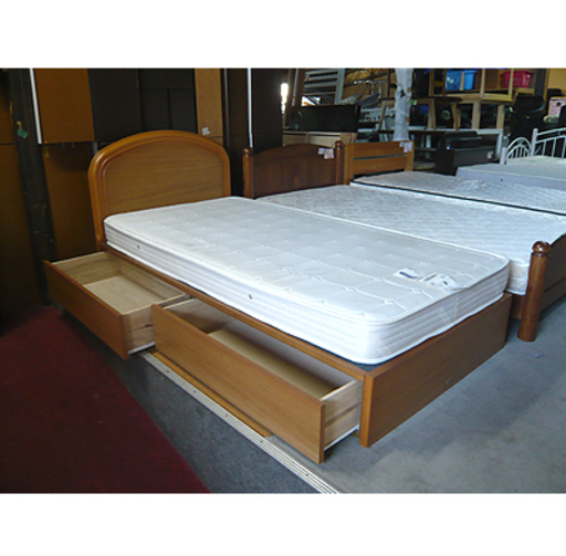 札幌【シングルベッド シモンズ ドルメオ】引出し×2 Simmons Dormeo 高反発ウレタンフォーム イタリア シングルベット 