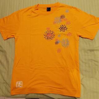 【お値下げ】未使用　花火柄イエロー『波王』Tシャツ【XLサイズ】