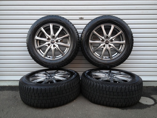 DUNLOP 225/55R16 2016年製 新品時のイボ残り有り WINTERMAXX スタッドレス マナレイ スポーツ  EuroSpeed アルミホイール付 4本セット PCD 1143  6.5J  ET＋38  5穴  マツダ  RX-8