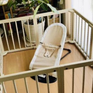 木製　白　ベビーサークル