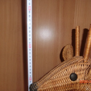 籐製　親子鹿の花瓶/観葉鉢立ての画像