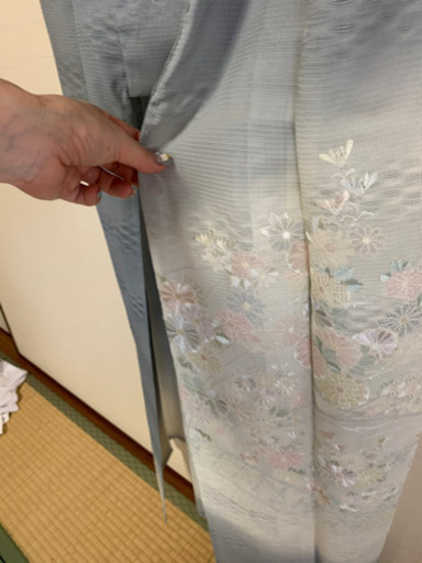 美品　値下げお買得　グレー３点セットタグ付き　購入価格総額70万　女性用着物