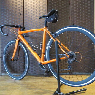 ■FUJI ROUBAIX CUSTOM フジ ルーべ カスタム 18速 オレンジ アルミフレーム シマノ SORA ロードバイク 自転車 札幌発の画像