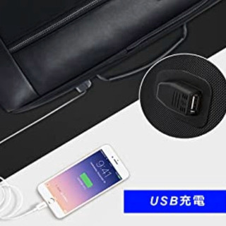 新品 リュックサック革 レディース 盗難防止 リュック メンズ 2wayビジネスリュック 防水 USB充電ポート搭載 男女兼用 15.6インチパソコン対応 ブラックの画像