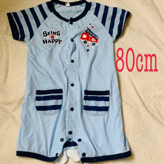美品★消防車柄ロンパース 80