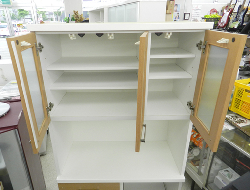 レンジボード ナチュラルブラウン×ホワイト セパレート式 幅88.5cm ☆ PayPay(ペイペイ)決済可能 ☆ 札幌市 北区 屯田