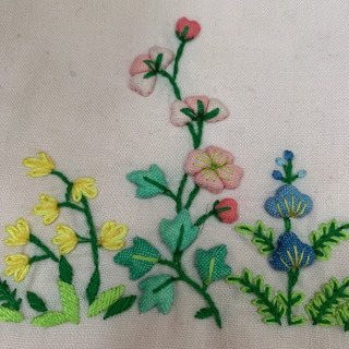 中国刺繍　古いハンドタオルの画像