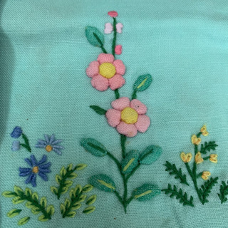 中国刺繍　古いハンドタオル