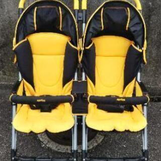 Aprica ダブルベビーカー イエロー 双子用 Aprica ダブルベビーカー