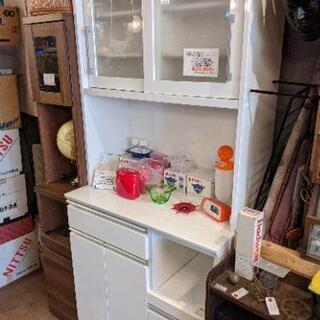 【売約済み】食器棚　カップボード　レンジボード　90幅　検　NI...