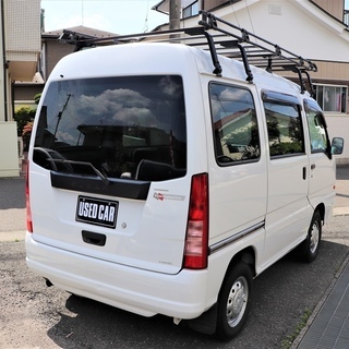 スバル　サンバーバン　トランスポーター　8.0万km ルーフキャリア　キーレス　エアコン　パワステ　車内外キレイです♪の画像