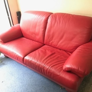 ２Pソファ差し上げます　レッド　2人掛け　W195×D95×H8...