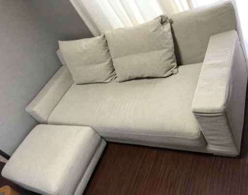 【お値下げしました！】HUKLA 3人がけソファ クッション付き