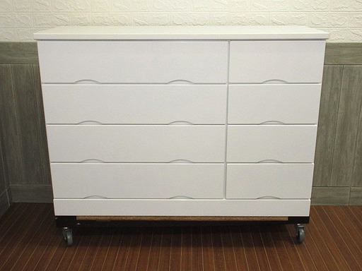 stp-0263　チェスト　4段　引出8杯　ホワイト　木製　タンス　箪笥　家具　収納家具　白　大容量　衣類収納