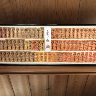 値下げしました。四国 八十八ヶ所霊場巡拝 錦札？196cm x 65cm 額縁入りの画像