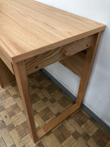 【展示品】ツインデスク（ナチュラル） 2人用学習机 組み換え自由 天然木使用 [幅160] ?自社配送時?代引き可?※現金、クレジット