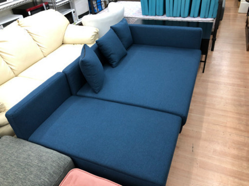 【展示品★美品】在庫1点?3人掛けソファ ソファベッド スチール脚 [幅187] ?自社配送時?代引き可?※現金、クレジット、スマホ決