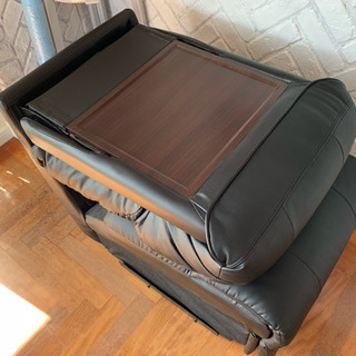★レザーリクライニングチェア フットレスト一体型★3人がけ★映画★ホームシアター★Black leather reclining chairsの画像