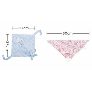 寝かしつけ　歯固めおもち　よだれかけ　ブルーの画像