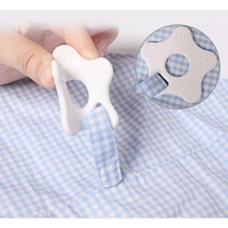 寝かしつけ　歯固めおもち　よだれかけ　ブルーの画像