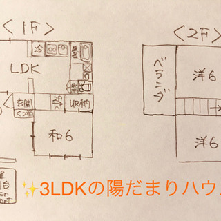 フリーレント付き❗️松戸市戸建賃貸🌟駐車場付き木造2階建て3LDK陽だまり一軒家！8月から入居可能🌟 − 千葉県