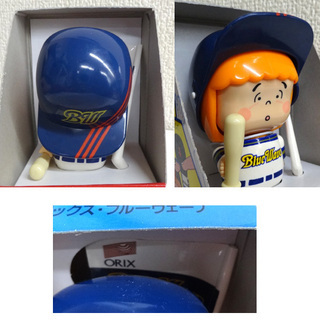  箱付き◎当時物 プロ野球人形 イレコミ君 オリックス・ブルーウェーブ 球団旗付き フィギュア 8cm 表情が変わる タカラ  ☆ PayPay(ペイペイ)決済可能 ☆ 札幌市 豊平区 平岸 アウトレットモノハウスの画像