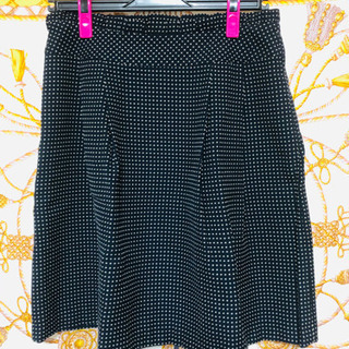 黒ドッド柄　冬スカート  (L)の画像