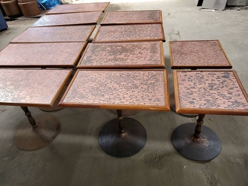 ☆天板が希少なアンティークテーブル♪　11台 業務 店舗用