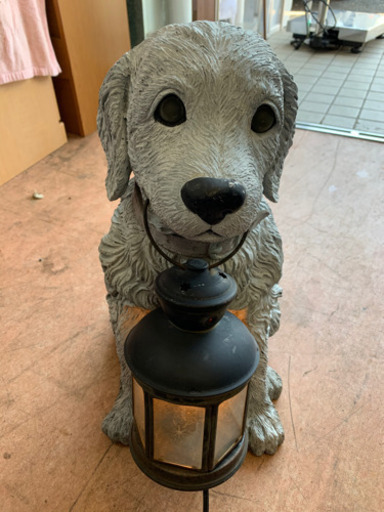 犬の置物 ランプ ライト付き  しげん屋
