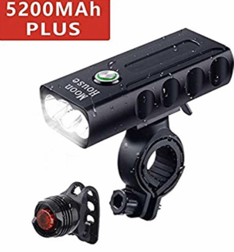 新品 自転車 ライト USB 充電式 LED 自転車 ヘッドライト 5200mah 1200ルーメン ロードバイク ライト 懐中電灯兼用 ハイキング 防水 防災フロント用 取り付け簡単