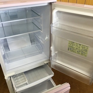 SHARP　シャープ 2ドア冷蔵庫　 SJ-14X-P 137L 　右開き 　ピンクの画像