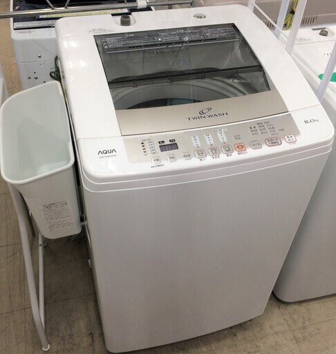 J327 AQUA アクア 全自動電気洗濯機 AQW-VW800D 8.0kg 2015年製 クリーニング 動作確認済み