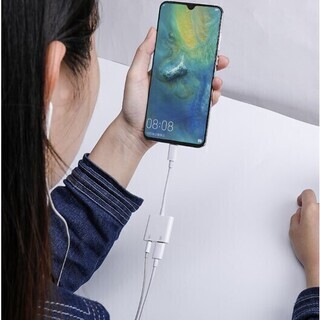 Type c 変換 ケーブル Type-C 変換 アダプタ 音楽を聞きながら充電 イヤホンジャック ケーブル 充電 2in1の画像