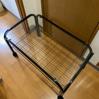【無料】ガラスローテーブル■幅73.5cm■黒(ブラック)■中古