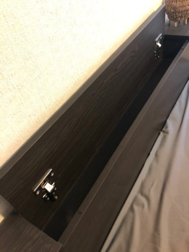 【収納付きダブルベッド(良品)】原価10万越え！収納、照明◎