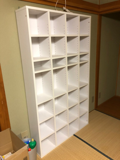 【美品】可動棚 本棚 完成品 日本製 4列×7段 ホワイト