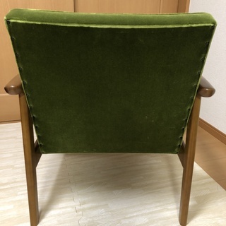 【中古】カリモク60 イス椅子　Kチェア1シーター モケットグリーン