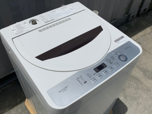 シャープ 洗濯機 5.5kg◇2018年製◇ES-GE5B-T◇ホワイト◇JW-0070