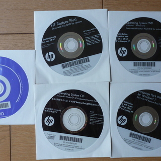 リカバリーディスク hp xp pro sp3/win7 pro...