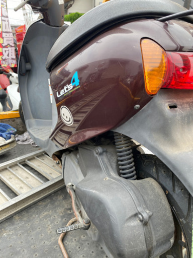SUZUKI レッツ4 茶色　福岡市南区　メットインスクーター