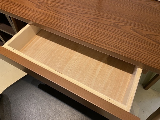 デスク＆チェア ニトリ デスク 机 チェア 椅子 茶×黒 引き出し付き 中古品