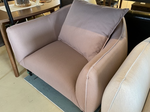 展示品 ソファー 1P 1人掛け パープル クッション付き 中古品