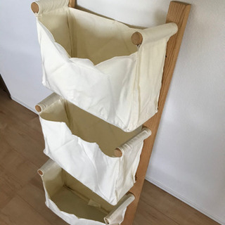 お値下げ！IKEA 帆布３段ラック　ほぼ未使用ですが汚れあり