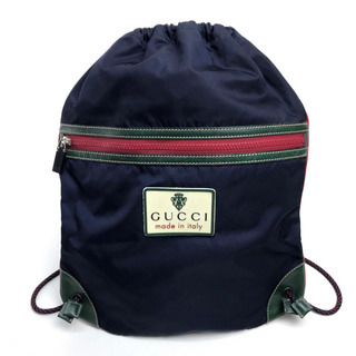 GUCCI グッチ 189658 バックパック リュックサック ナップサック　ヒステリア　ロゴ メンズ　レディース リュック・デイパック ナイロン ネイビー ユニセックス