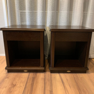 シモンズ　ベッドサイドテーブル収納（2点セット）の画像