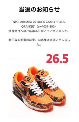 靴 NIKE AIR MAX 90 DUCK CAMO TOTAL ORANGE