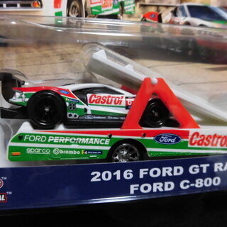 フォードGT トラック野郎 トランスポーター チームトランスポート GJT40 FORD C-800 2016 FORD GT RACE トミカサイズミニカー カストロールの画像