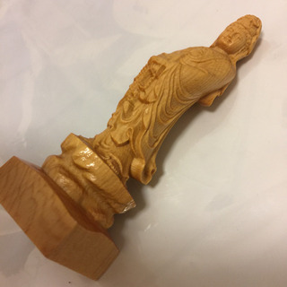 観音尊 工芸品 美術品 一刀彫り